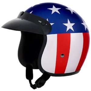 Daytona Cruiser Captain America 3/4 Open Face DOT Motorcycle Helmet 
