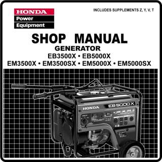 Honda EM3500 EM5000 3500 5000 Generator Service Repair Manual 61ZB400W 