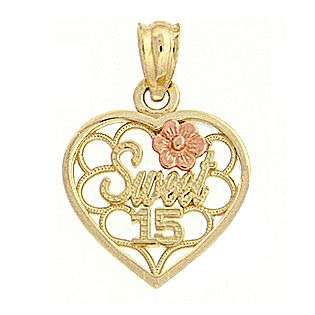  15 Charm.14K Yellow and Pink Gold  Oro Para Ti Jewelry Gold Jewelry 
