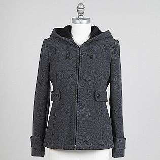 Womens Faux Sherpa Lined Hooded Wool Coat  Covington Clothing Womens 