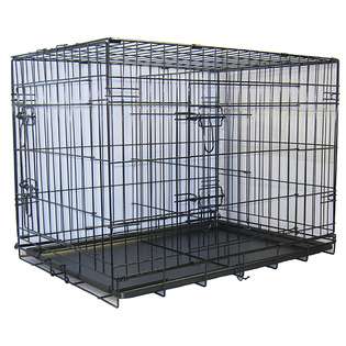   GoPetClub Divider and 36 inch 2 door Folding Dog Crate 