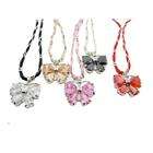 DDI Ribbon Butterfly Necklaces asst PINK(Pack of 3)