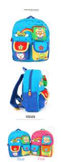   PORORO 3 Pocket Backpack Zipper Bag for Kids & Toddler Baby Blue Pink