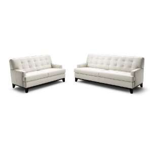  Adair White Leather Modern Sofa Set