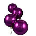Seasons Designs Pack of 4 Shiny Purple Magic Glass Ball Christmas 