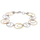    La Preciosa Sterling Silver Tri Color Circle Link Bracelet