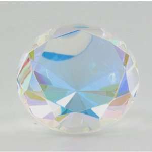  Rainbow Glass Diamond Shaped Paperweight Home Office 