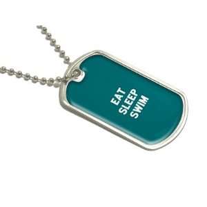  Eat Sleep Swim   Military Dog Tag Luggage Keychain 