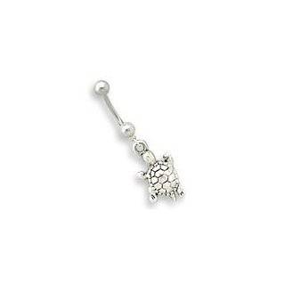   Belly Button Ring Navel 7/16 Turtle dangle 14 Gauge Jewelry