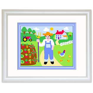 Olive Kids FW FARM 302 Country Farm Farmer Framed Print   White at 