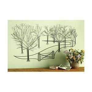  Country Lane Metal Wall Art   Trees with Gate Everything 