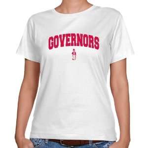 Austin Peay State Governors Ladies White Logo Arch Classic Fit T shirt