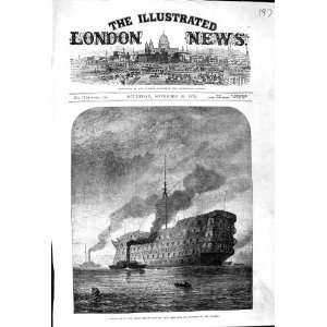  1872 DREADNOUGHT HOSPITAL SHIP RIVER THAMES LONDON