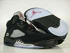 New Air Jordan 5 Retro Black/Varsity Red Mtllc Silver 136027 010 Sz 7 