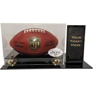 New York Jets Deluxe Football Display with Ticket Holder (Up to 2 5/8 