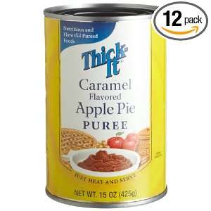 Thick it Puree Caramel Flavored Apple Pie, 15 Ounce Packages (Pack of 