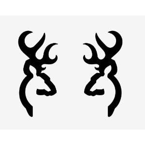  Set of 2   Browning deer logo (mirror) sticker vinyl decal 