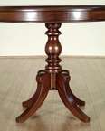 Walnut Marble Top Sheraton Round Pedestal Side Table  