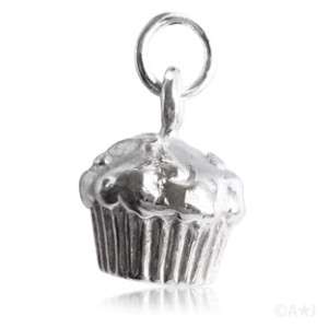 CUPCAKE MUFFIN FAIRY CAKE Sterling Silver Charm Pendant  