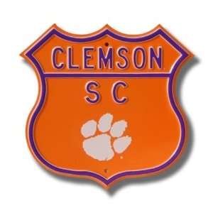  CLEMSON SC Paw logo Route Sign