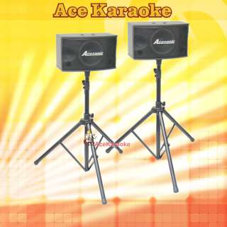 Acesonic SP 450 Vocal Speakers & Speaker Stands (Pair)  