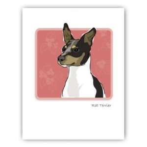   Russells Grrreen Single Note Card   Rat Terrier Patio, Lawn & Garden
