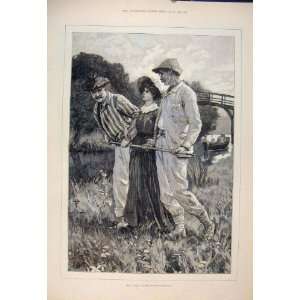  Rivals Men Lady Sketch Tarrant River Fine Art 1885
