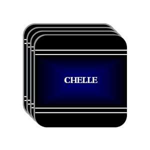 Personal Name Gift   CHELLE Set of 4 Mini Mousepad Coasters (black 