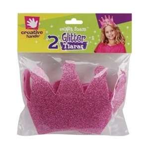  Fibre Craft Foam Glitter Tiaras 2/Pkg Pink; 3 Items/Order 