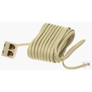   25 Foot Phone Line Dual Extension Cord, Color Ivory