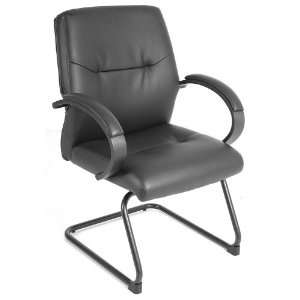    Maxx Black Leather Guest Chair Black Leather