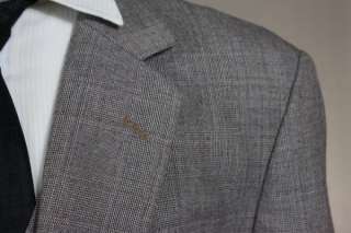 Vintage Mod Brown W Pane Wool 3 Piece Suit 44 R  