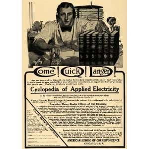   Ad Applied Electricity Cylcopedia Books Chicago   Original Print Ad