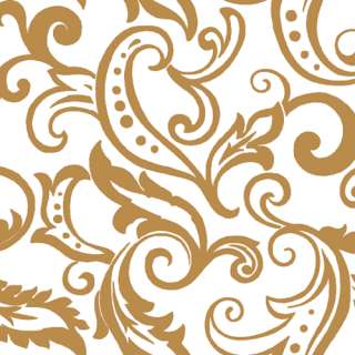 CASPARI 2 / 5 Rolls Gold Filigree Gift Wrap / Continuous Wrapping 