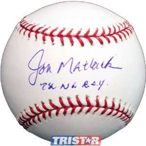  Jon Matlack Autographed Baseball 72 NL ROY Inscription 