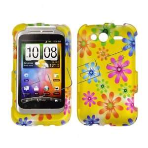 HTC Wildfire S Yellow with Multicolor Floral Flowers 