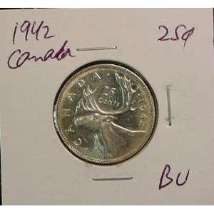  1942 Canada Quarter Dollar 