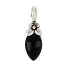 Ann King Sterling Silver 18K Gold Orchid Opaque Black Onyx Gemstone 