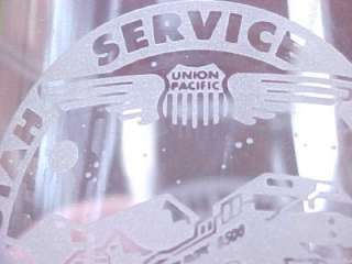 Fabulous UNION PACIFIC Railroad Glass Mug 2001 UTAH Service Unit 