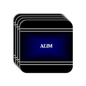 Personal Name Gift   ALIM Set of 4 Mini Mousepad Coasters (black 