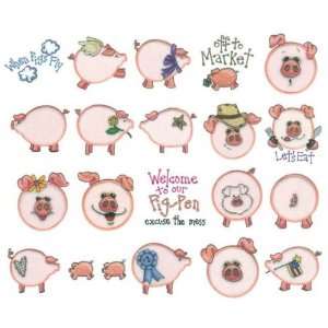  Plush Pals Pigs Sensational Series Embroidery Designs on a 