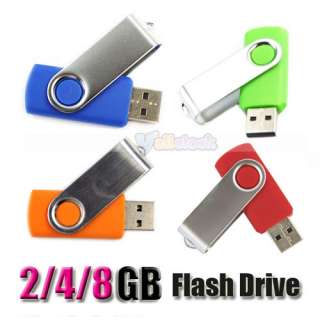 12 Style 2G/4G/8G USB 2.0 Flash Memory Drive Thumb Swivel Design 2GB 