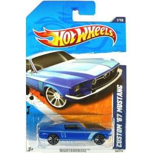    Hot Wheels 2010 Nightburnerz Blue Custom 1967 Mustang Toys & Games