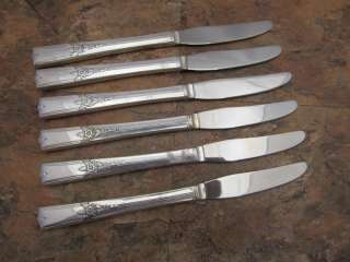    Set of 6 Dinner Knives   Wm A Rogers Silverplate   Lot AA  