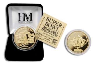 Super Bowl XXXV flip coin 24kt Gold Ravens Giants  