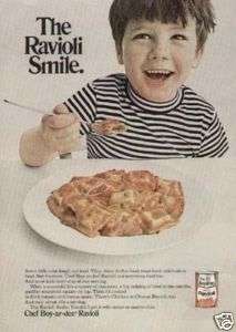 1971 Chef Boy ar dee Ravioli Little Boy Vintage Ad  