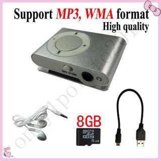 8GB Micro SD TF Card + Mini Clip Music  Player+ Data Cable 
