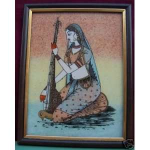  Lady in Palace playing with musical instrument, Gem Art 