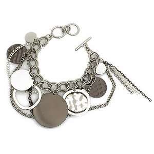   Silver Metal with gunmetal Charms; Toggle Clasp Closure Jewelry