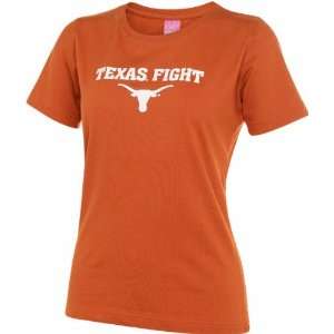  Texas Longhorns Womens Orange Texas Fight T Shirt Sports 